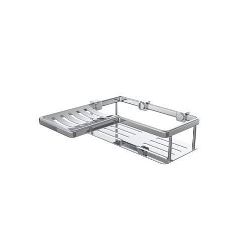 WINGITS® CONTOUR 8" Bi-Level Corner Basket, Stainless Steel, Polished Finish